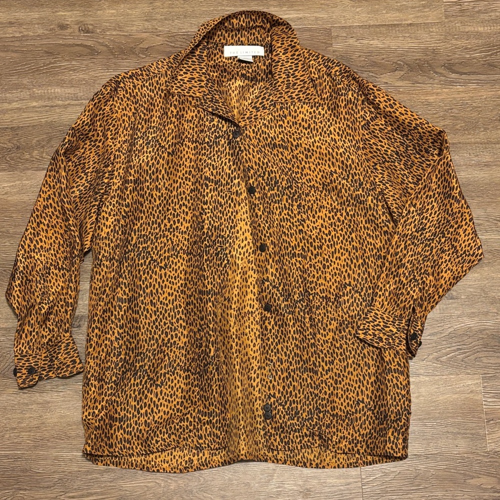 women’s the limited silk cheetah print blouse